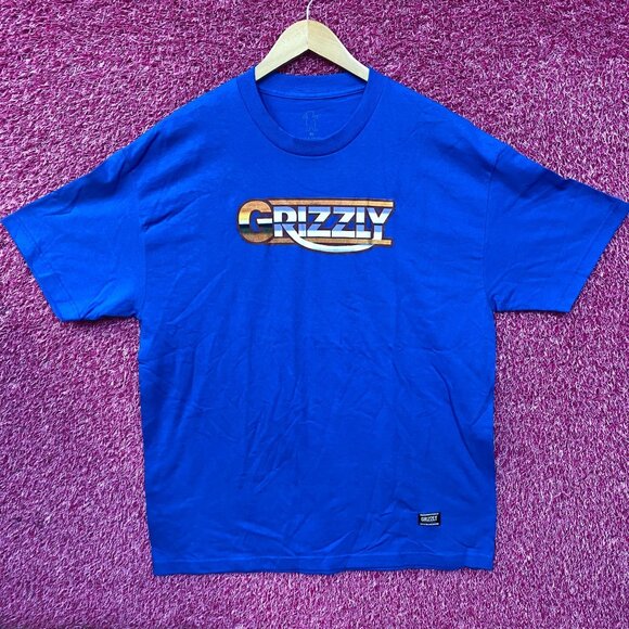Griptape Grizzly Logo Blue T-Shirt XL - Picture 1 of 4